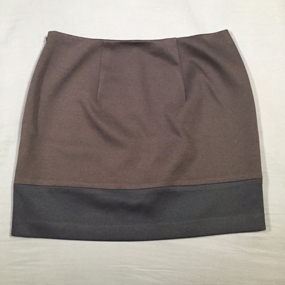 Tahari Brown Black Stripe Mini Skirt Size 8 - Picture 2 of 3